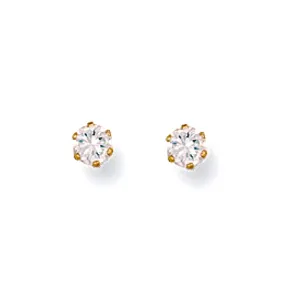 9ct Gold Claw Set 3 mm Cubic Zirconia Earrings