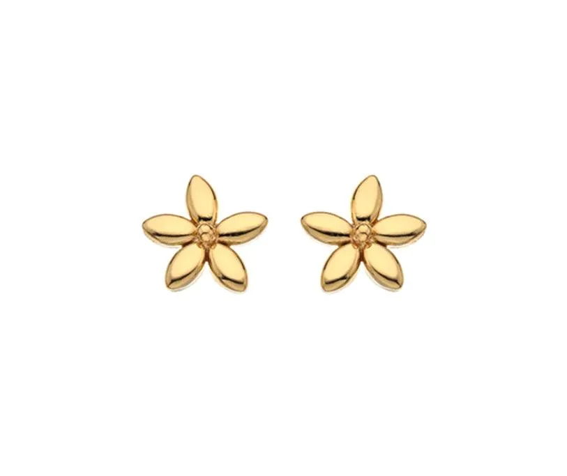 9ct Yellow Gold Flower Stud Earrings