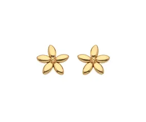 9ct Yellow Gold Flower Stud Earrings