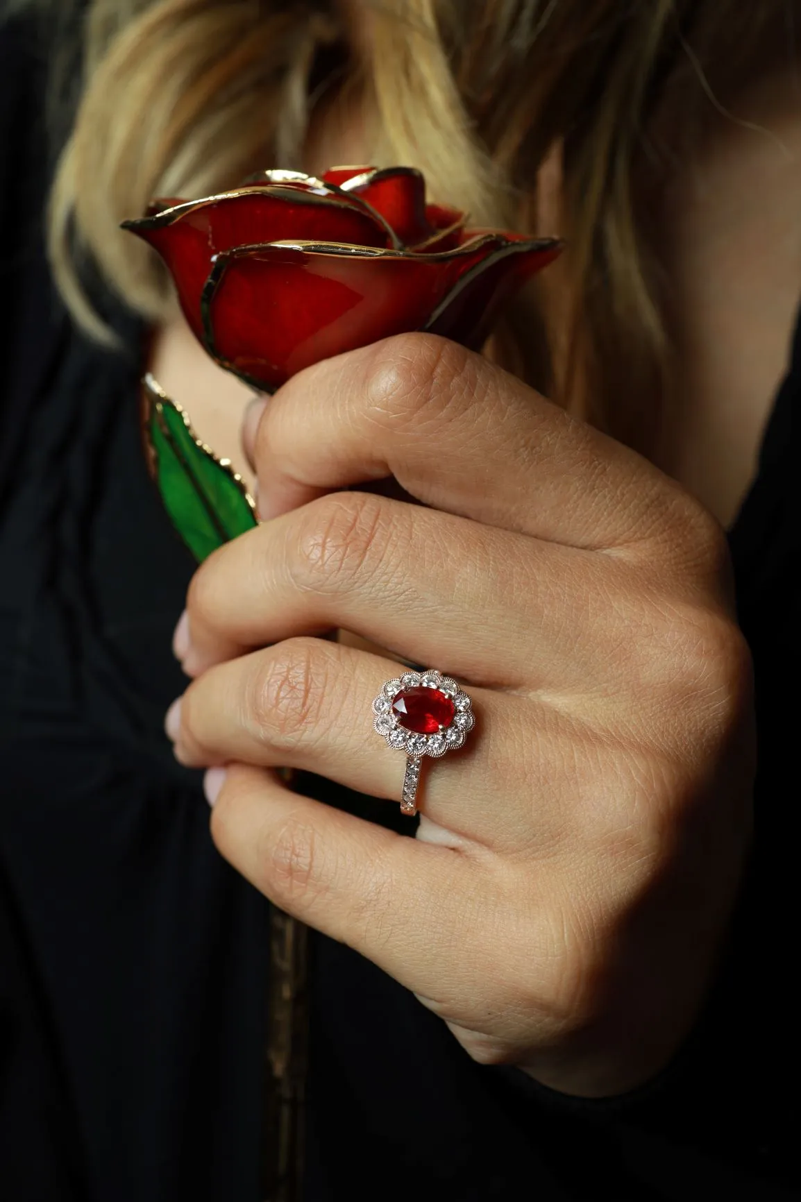 AIG certified natural 1.7 ct Ruby and Diamond Ring 18k