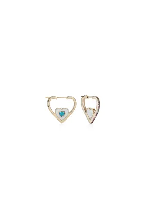 Anahata Large Heart Hoops