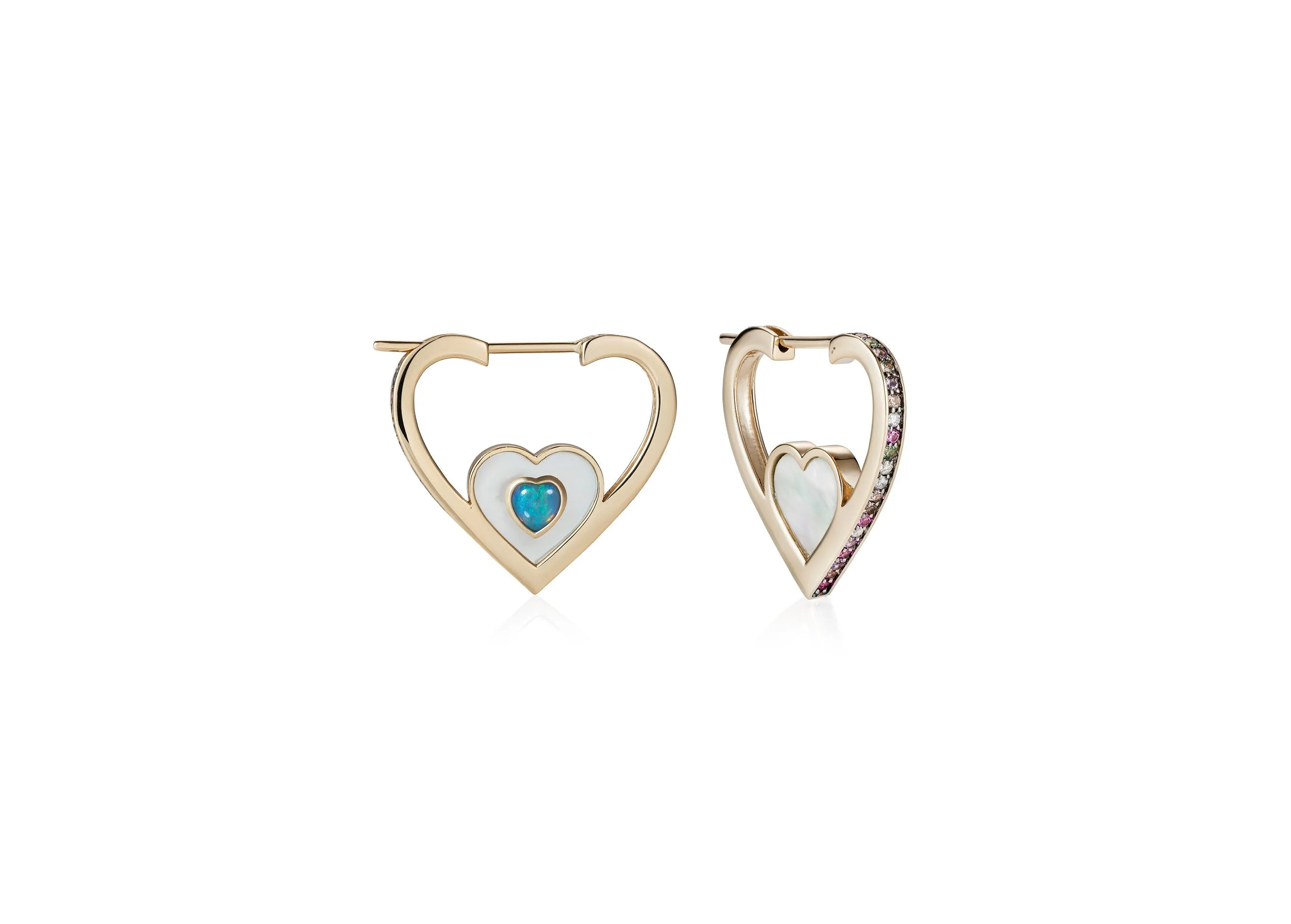 Anahata Large Heart Hoops