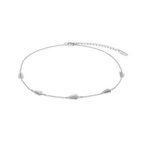 ANIA HAIE 925 Sterling Silver Bohemian Palm Leaf Chain Thin Choker Collar Minimalist Necklace