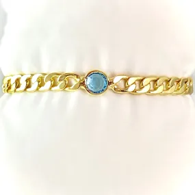 Aquamarine Crystal Elegant Bracelet, Dewdrop - Sorrelli
