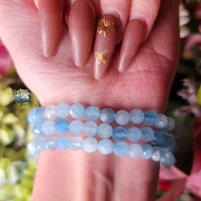 Aquamarine Faceted Bracelet for Calm Communication