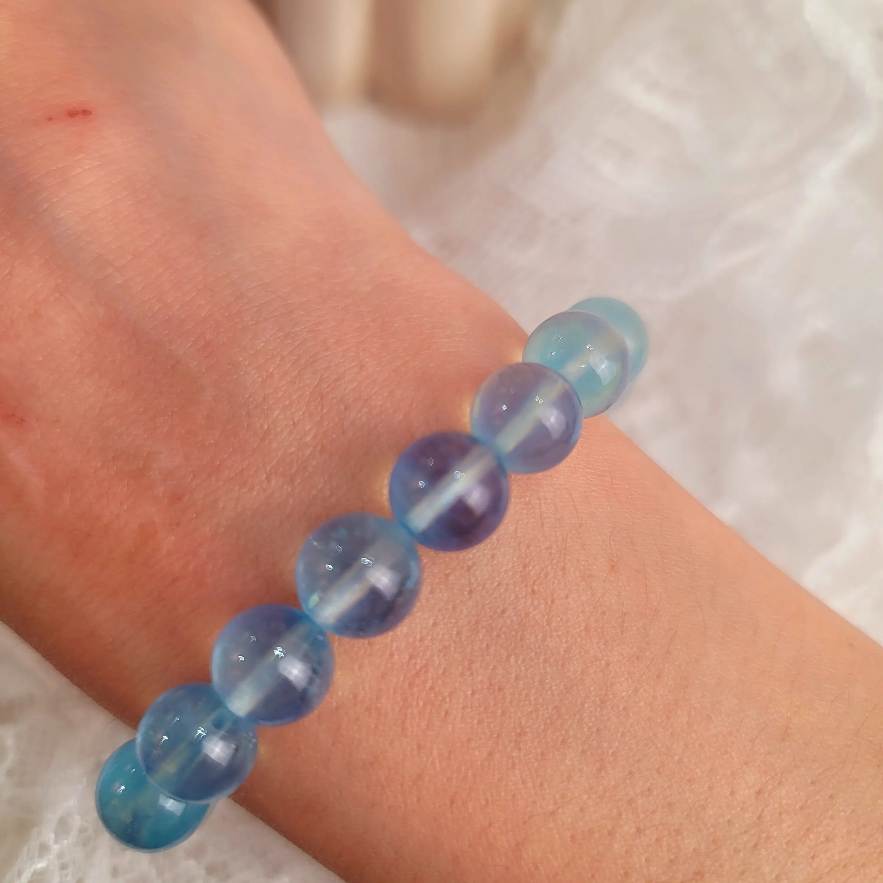 Aquamarine Waterfall Bracelet (Gem Grade) for Calm Communication