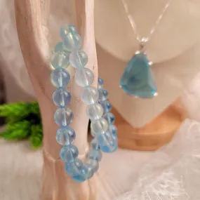 Aquamarine Waterfall Bracelet (Gem Grade) for Calm Communication