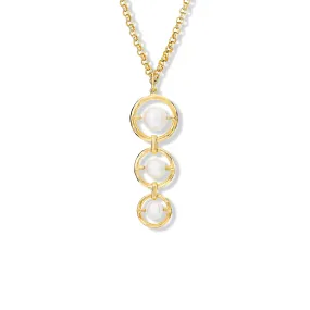 Archipelago Triple Necklace Pendant Yellow Gold - Pearl