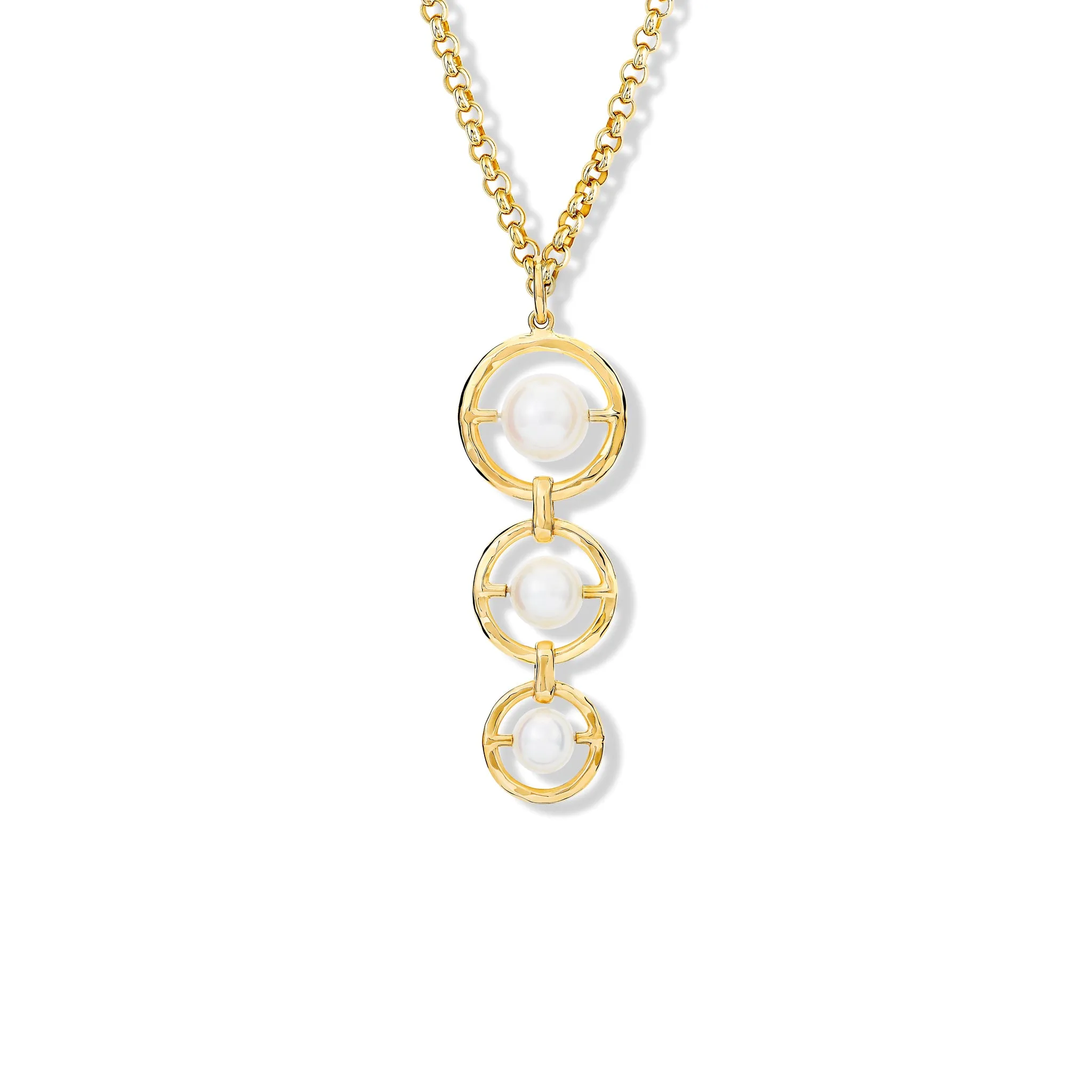 Archipelago Triple Necklace Pendant Yellow Gold - Pearl