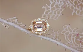 Art Deco Morganite & Diamond Ring