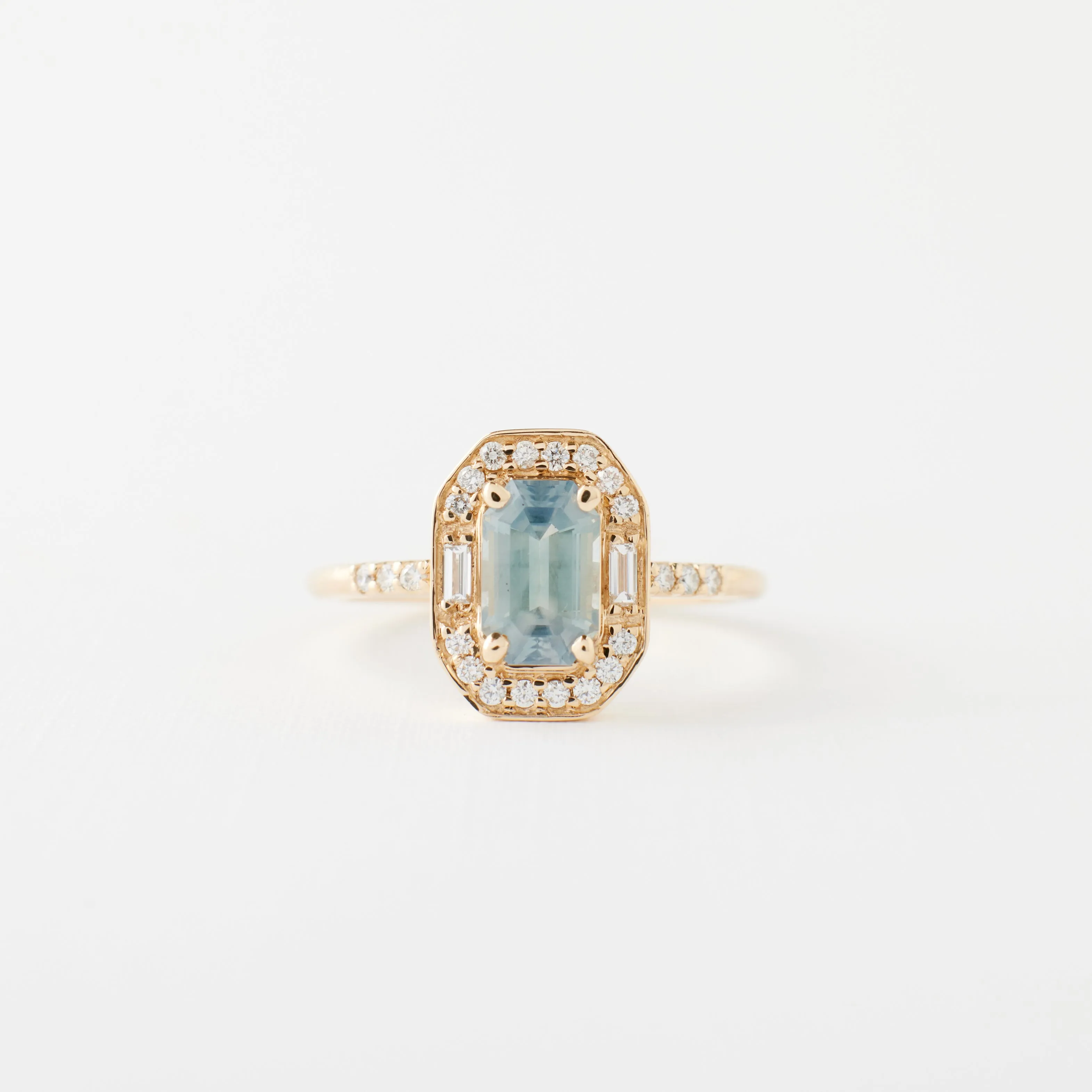 Athena Ring - 1.27 Carat Light Blue Emerald Cut Sapphire