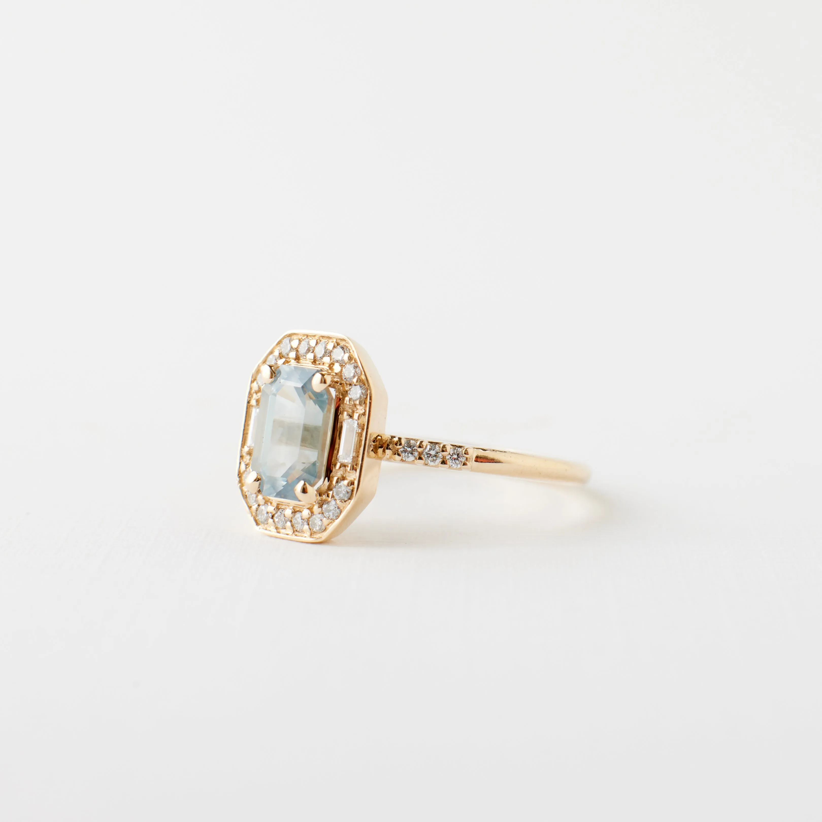 Athena Ring - 1.27 Carat Light Blue Emerald Cut Sapphire