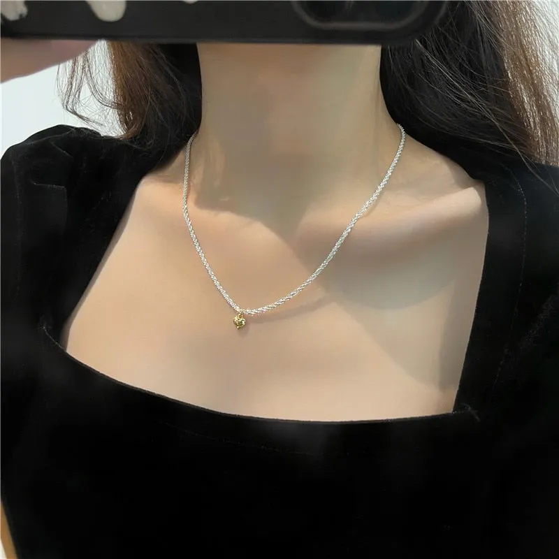 Beads Women's Neck Chain Kpop Pearl Choker Necklace Gold Color Jewelry On The Neck Pendant