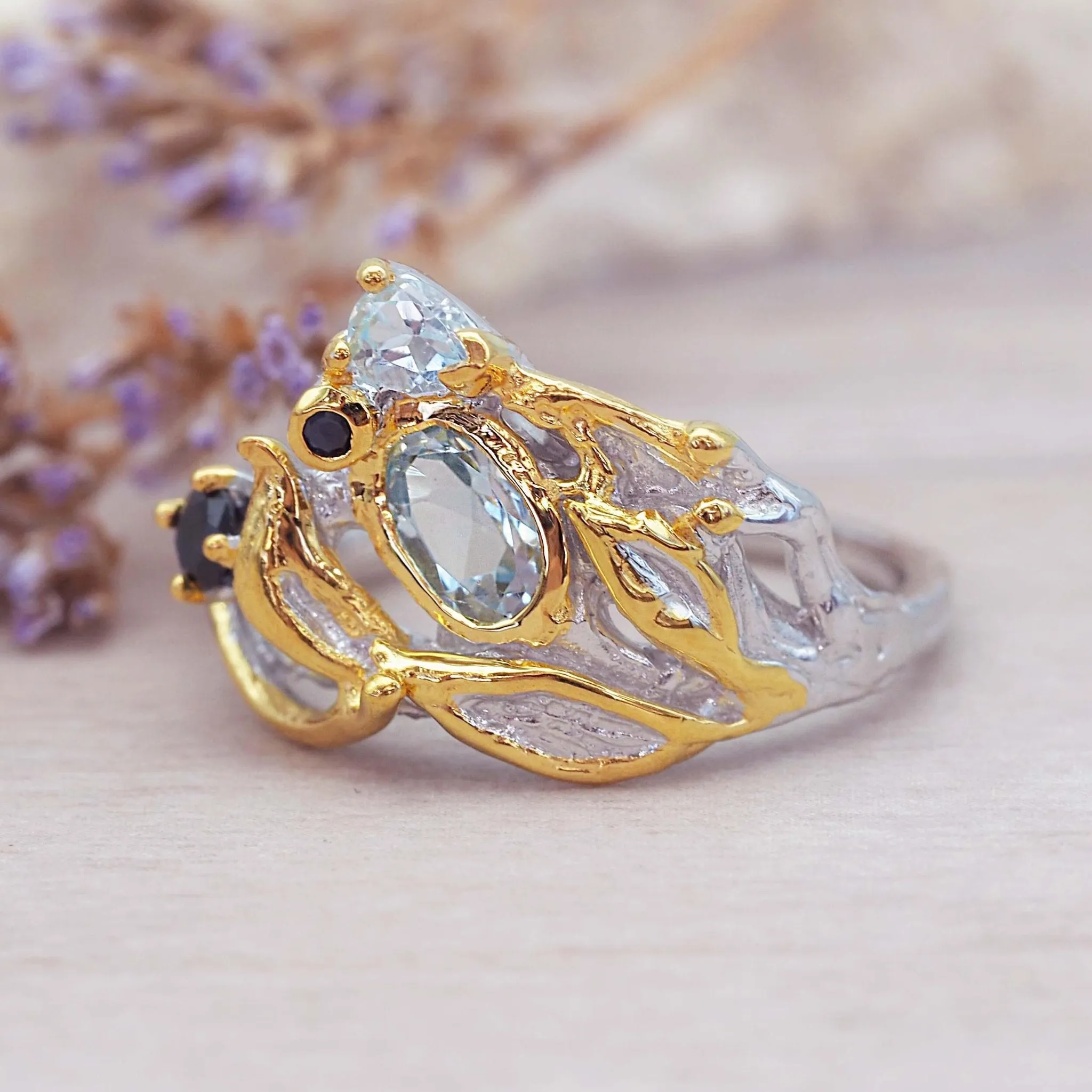 Bespoke Topaz and Sapphire Ring