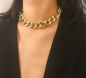 Big Chunky Necklace | Chunky Chain Necklace | Chunky Gold Chain Collar | Gold Thick Chain Necklace | Gold Chain | Chunky Chain Choker