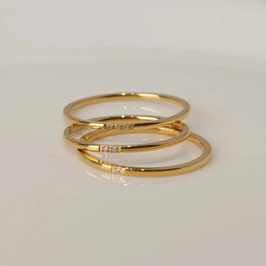 Binni Minimalist Stone Gold Rings