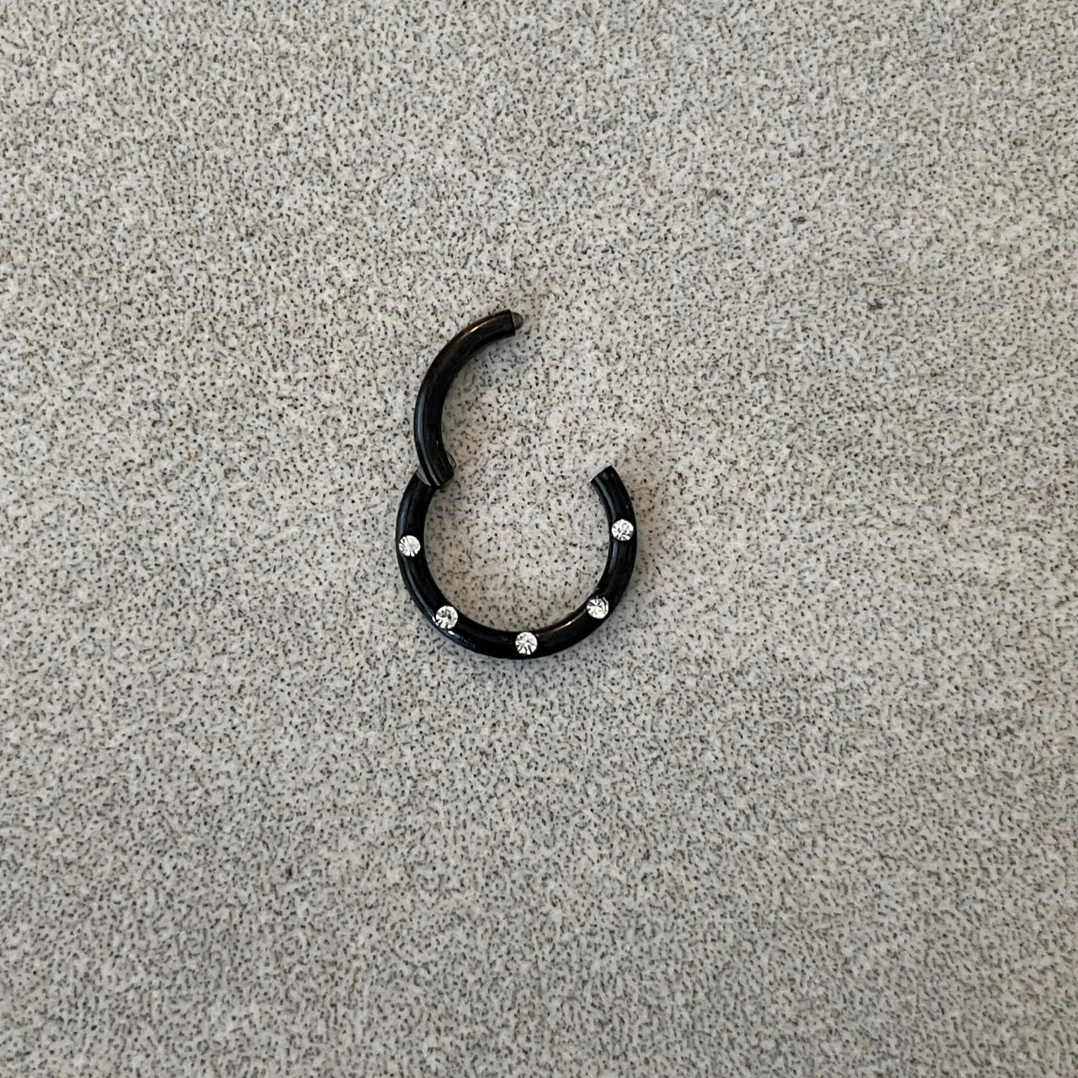 Black Minimalist Septum Piercing (16G | 8mm or 10mm | Surgical Steel | Black, Silver, Rose Gold, Gold, or Rainbow)