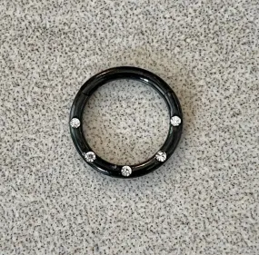 Black Minimalist Septum Piercing (16G | 8mm or 10mm | Surgical Steel | Black, Silver, Rose Gold, Gold, or Rainbow)