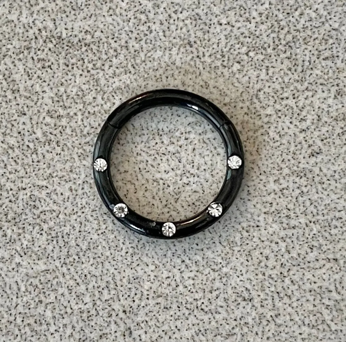 Black Minimalist Septum Piercing (16G | 8mm or 10mm | Surgical Steel | Black, Silver, Rose Gold, Gold, or Rainbow)