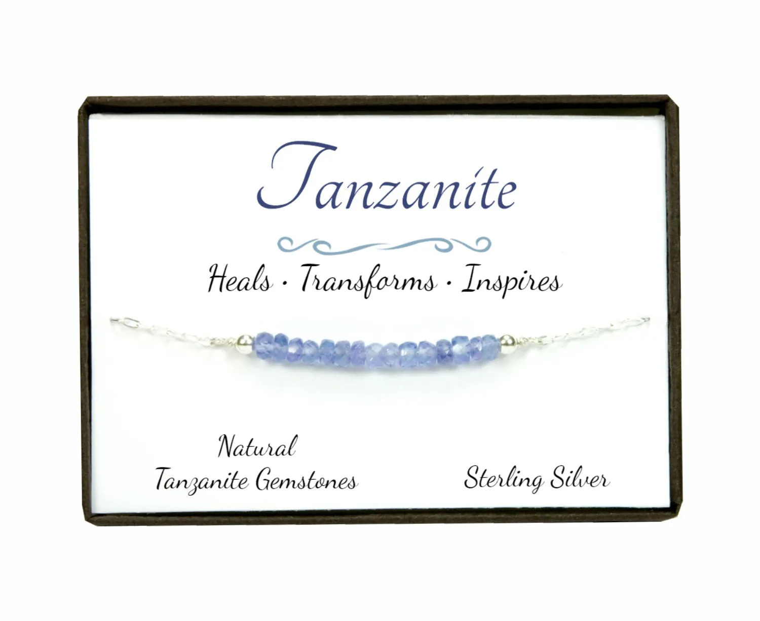 Blue Tanzanite December Birthstone Bracelet | Sterling Silver
