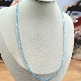 Blue Topaz Micro Faceted Necklace for Communication & Spiritual Awareness