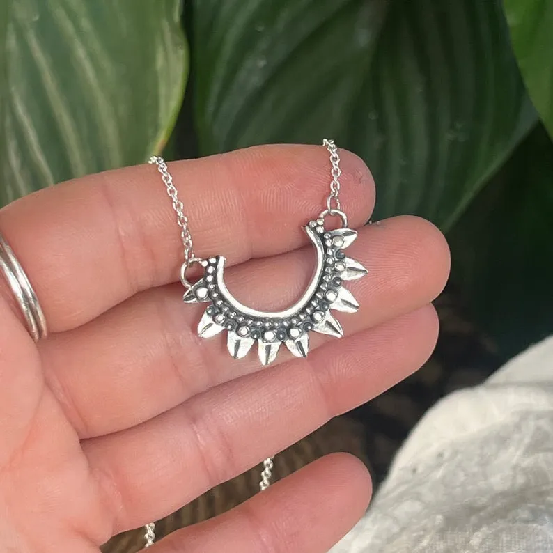 Boho Choker Southwestern Style Statement Necklace - 925 Sterling Silver Necklace