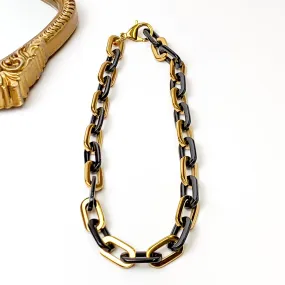 Bracha | Elle Gage Black and Gold Tone Chain Necklace