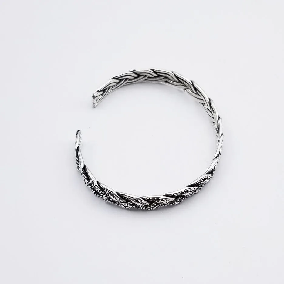BRAIDED CUFF WITH TINY CIRCLE STAMPS