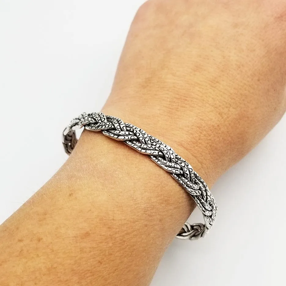 BRAIDED CUFF WITH TINY CIRCLE STAMPS