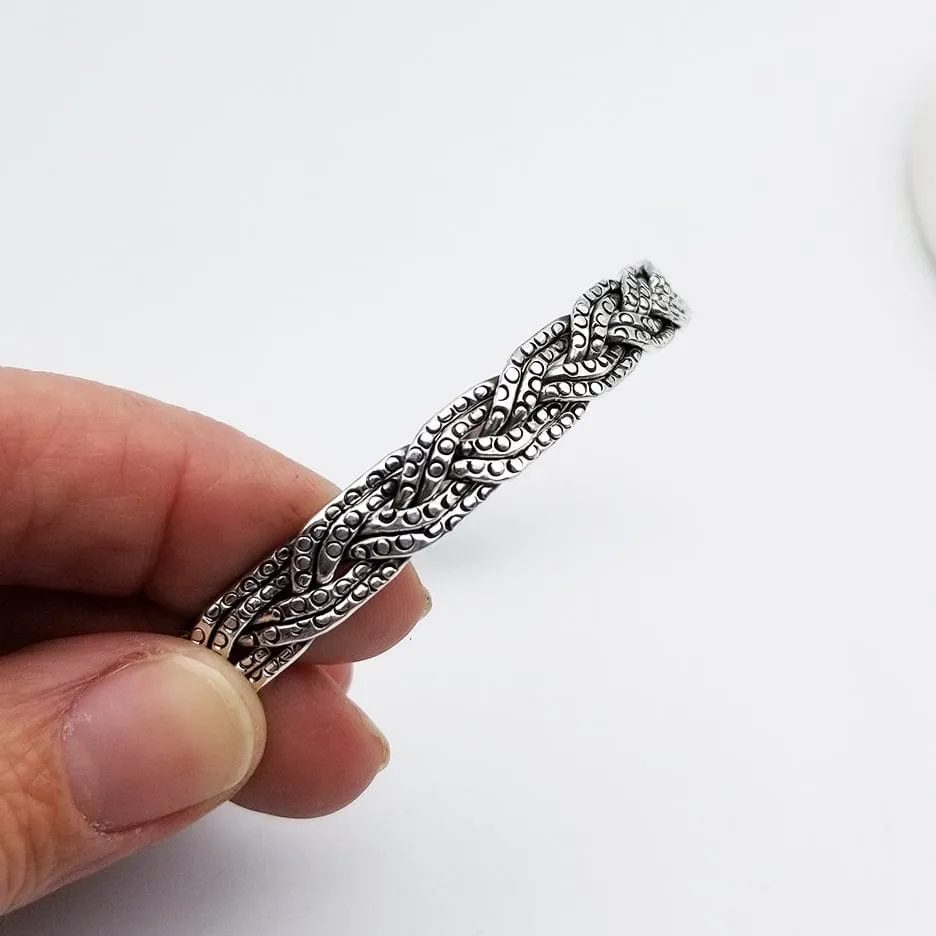BRAIDED CUFF WITH TINY CIRCLE STAMPS
