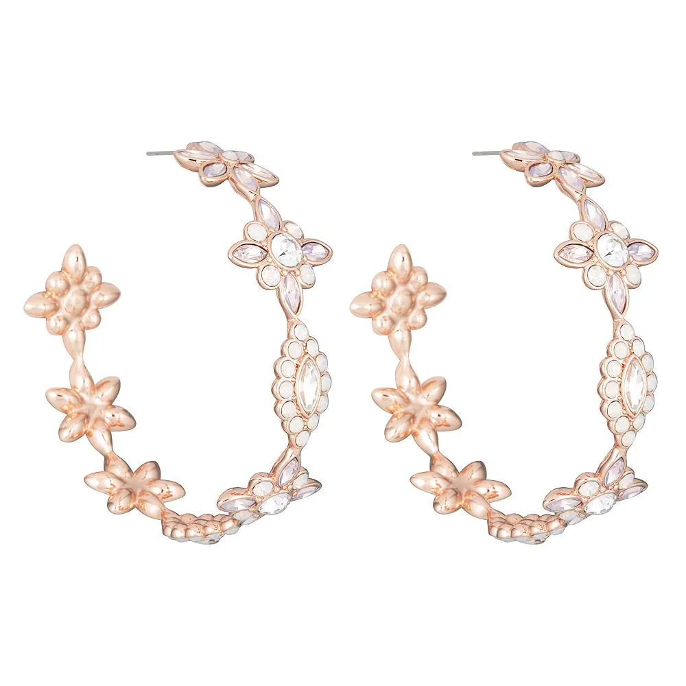 Britta Crystal Hoop Earrings