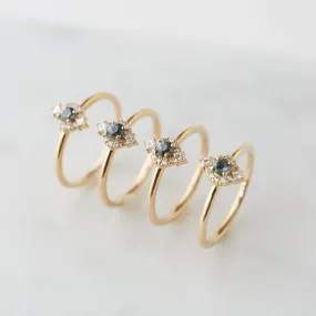 Brooklyn Ring - 3mm Teal Round Sapphire