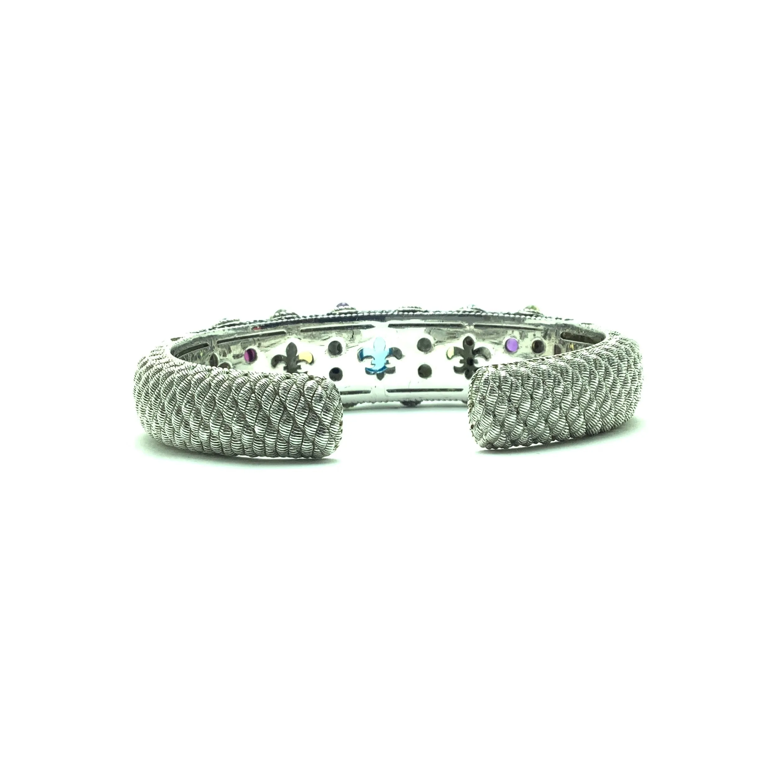 Cabochon Hinged Cuff Bracelet