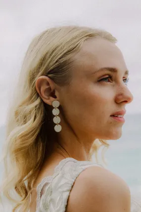 Caja Dangle Earrings in Pearl Patent White