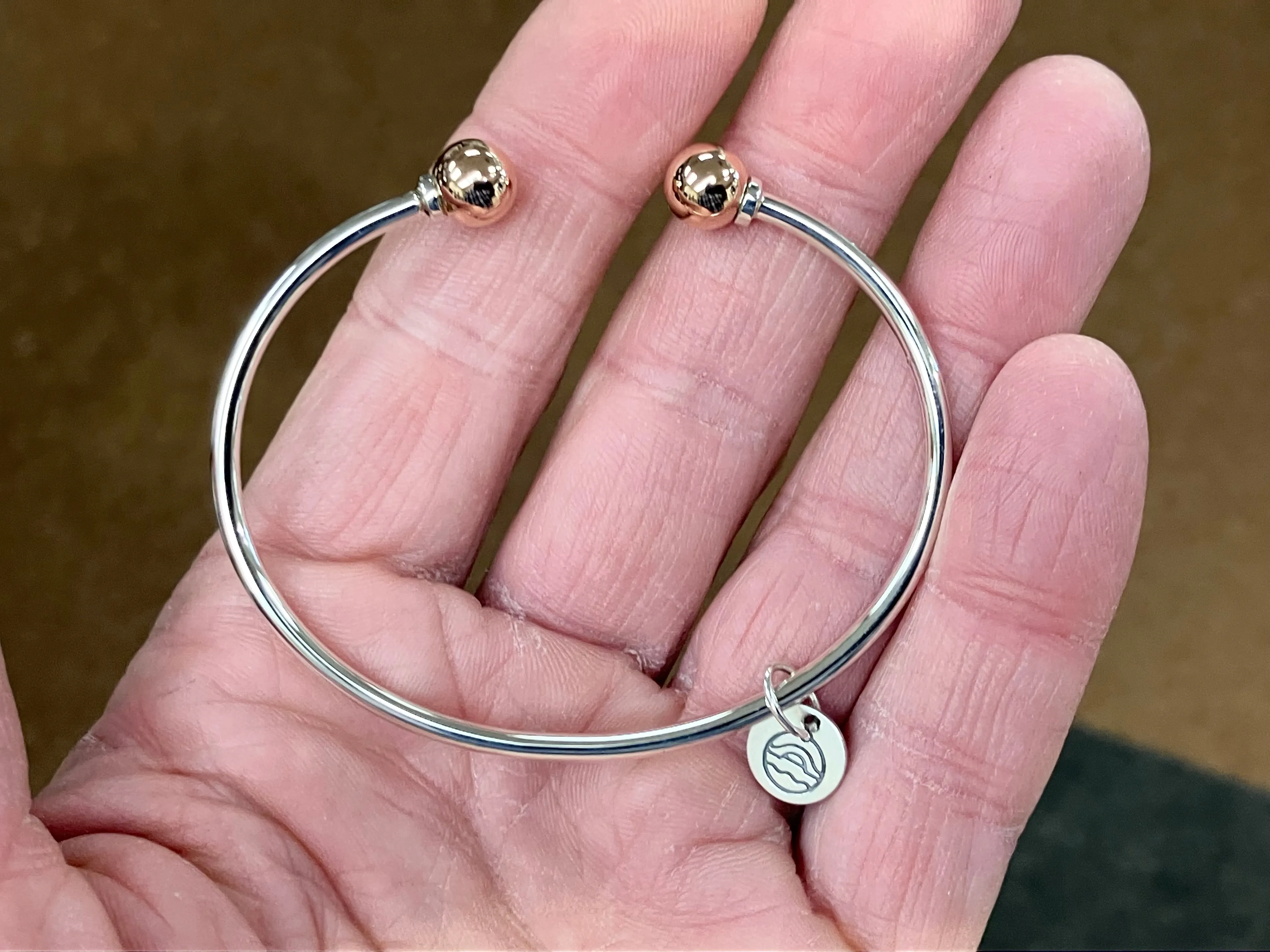 Cape Cod Silver And Rose Gold Cuff Bracelet