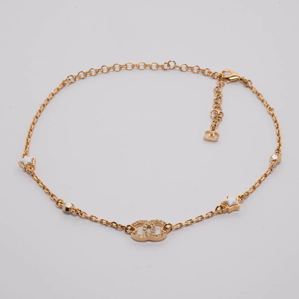 Chanel Gold Crystal CC Star Choker Necklace
