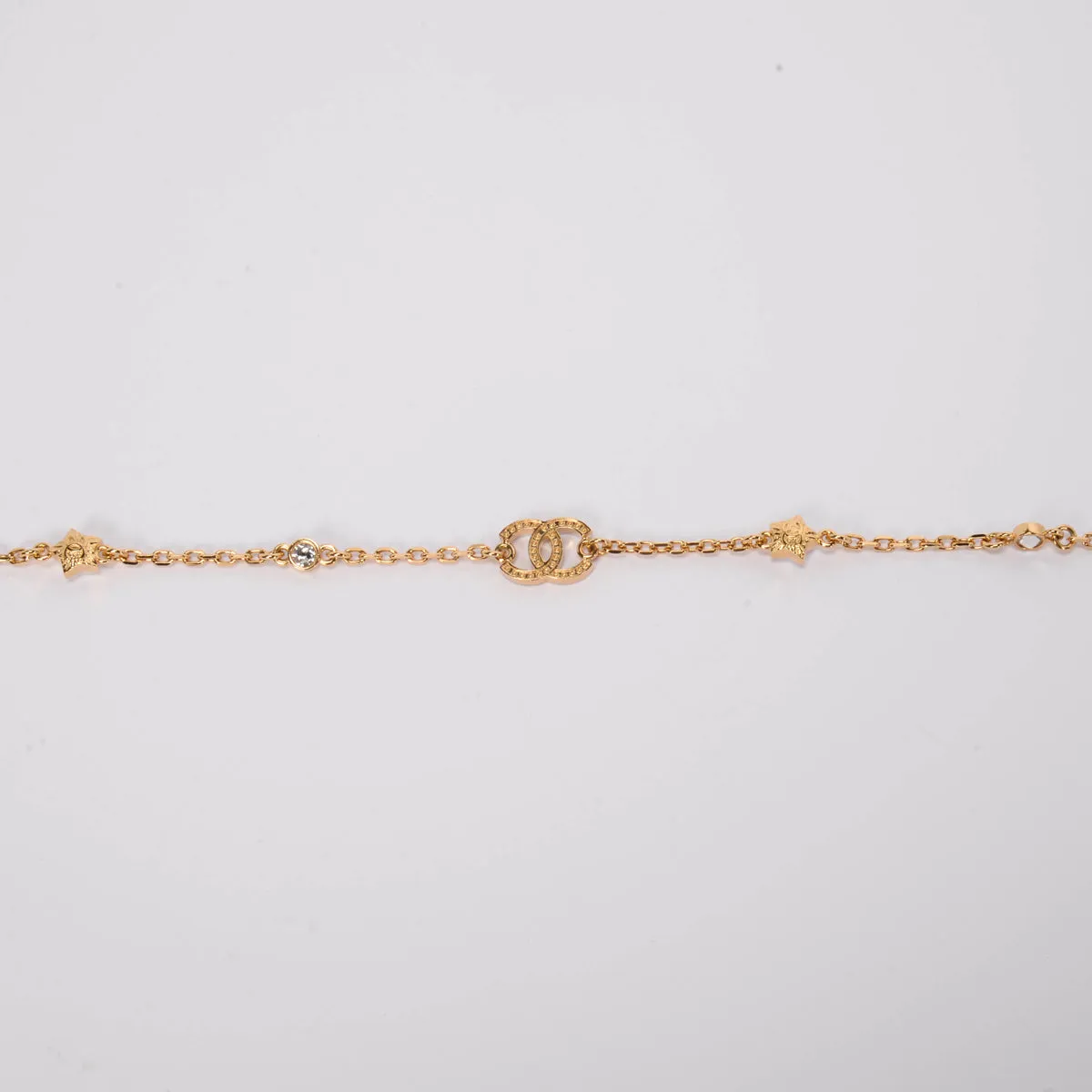 Chanel Gold Crystal CC Star Choker Necklace