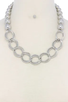 Chunky Ball And Chain Link Short Necklace
