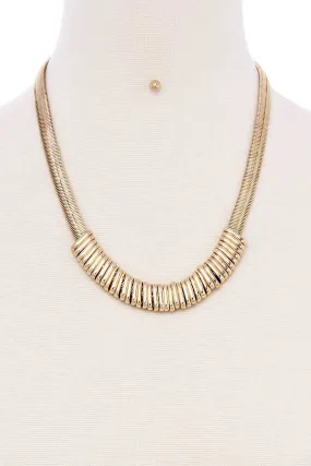 Chunky Snake Chain With Rings Short Necklace