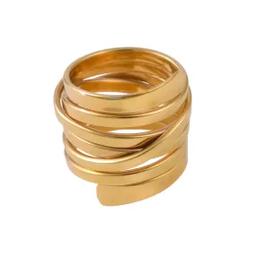 Chunky Statement Gold Plated Sterling Silver Wrap Ring
