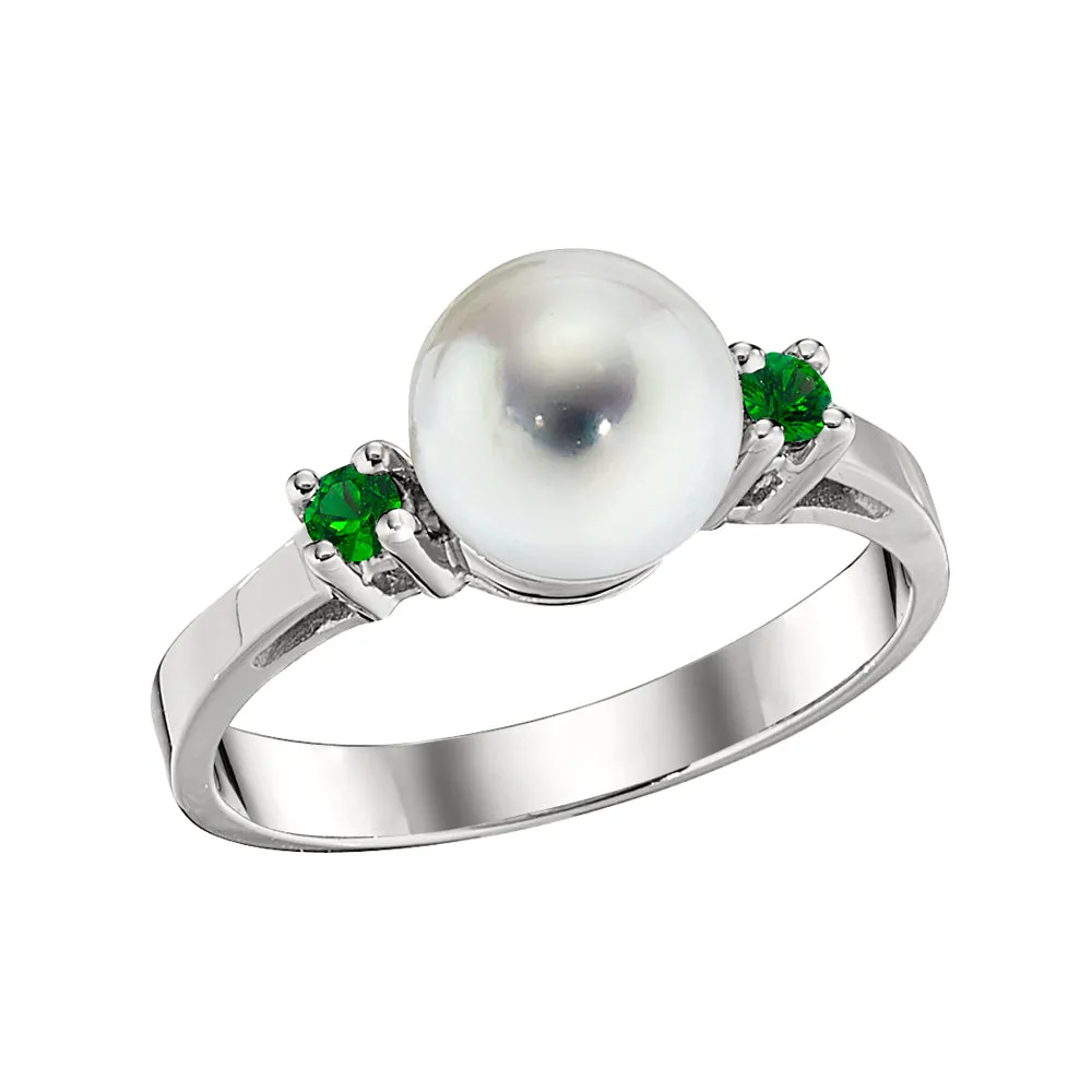 Classic Diamond Pearl Ring