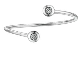 Classic Stone Silver Cuff Bracelet