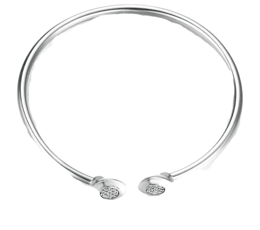 Classic Stone Silver Cuff Bracelet