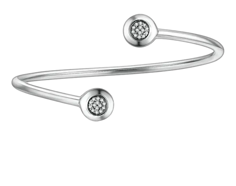 Classic Stone Silver Cuff Bracelet