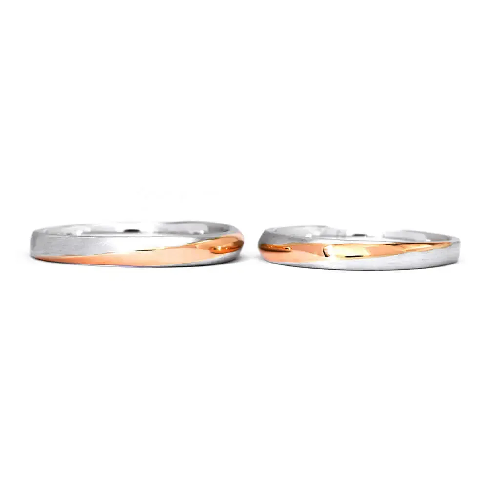 Clodagh 18K Two Tone Gold Matching Wedding Rings