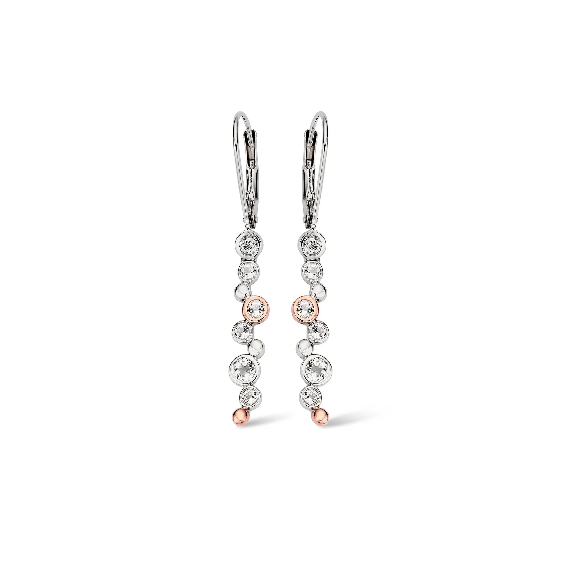 Clogau Celebration White Topaz Drop Earrings In Silver
