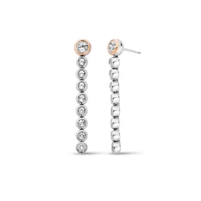 Clogau Celebration White Topaz Drop-Hoop Earrings In Silver