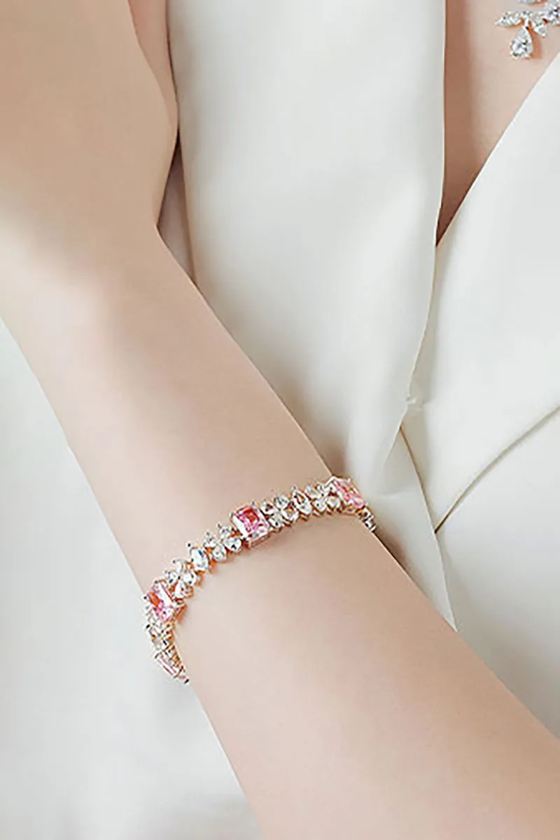 Colored Lab Grown Diamond Tennis Bracelet