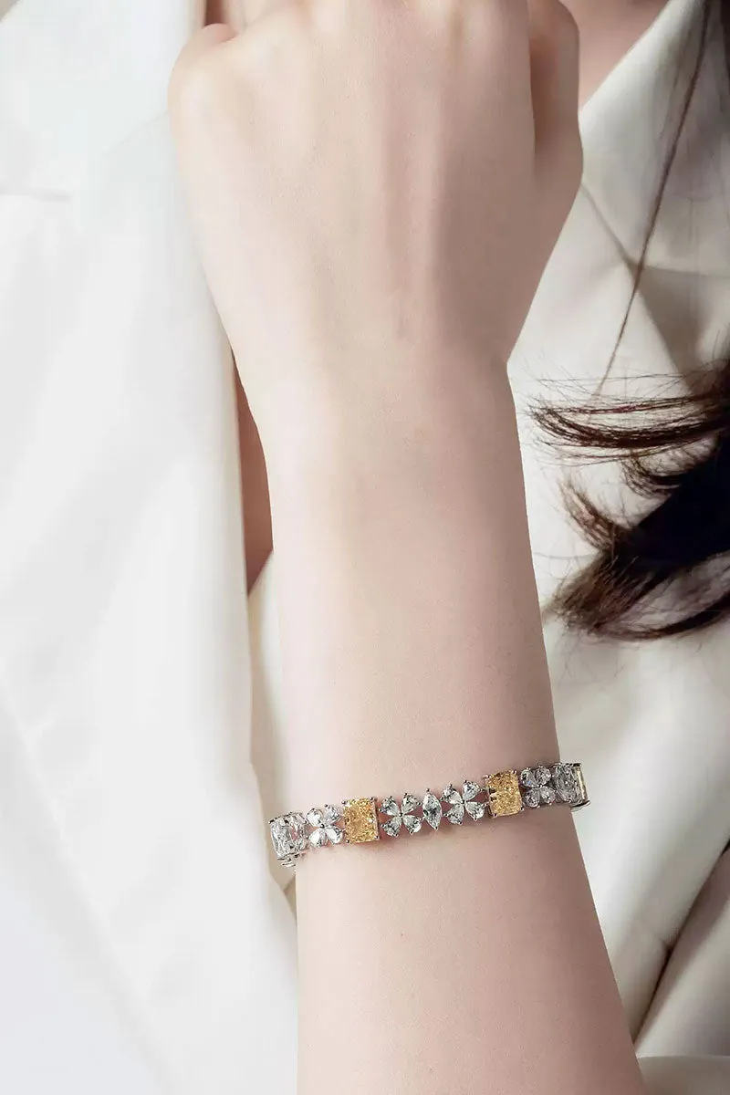 Colored Lab Grown Diamond Tennis Bracelet