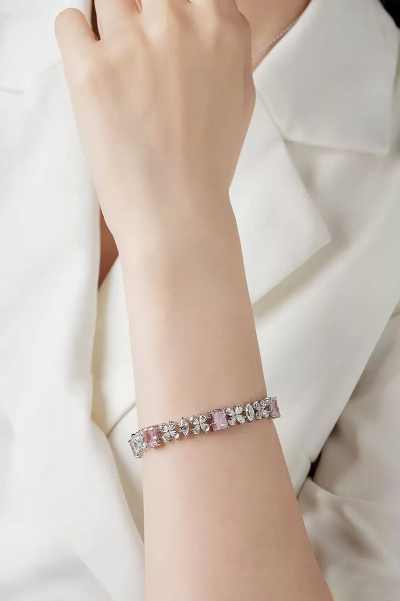 Colored Lab Grown Diamond Tennis Bracelet